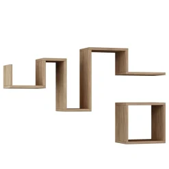 Clearance Wooden Art 2 Étagères follow chêne - 48x116x48 cm