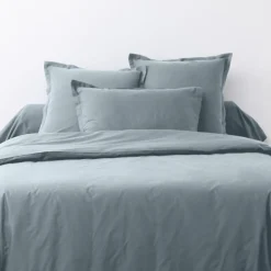 My Home Collection 2 Taies d'oreiller en coton unies silver