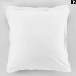 Blanc Passion 2 Taies d'oreiller en Coton blanches
