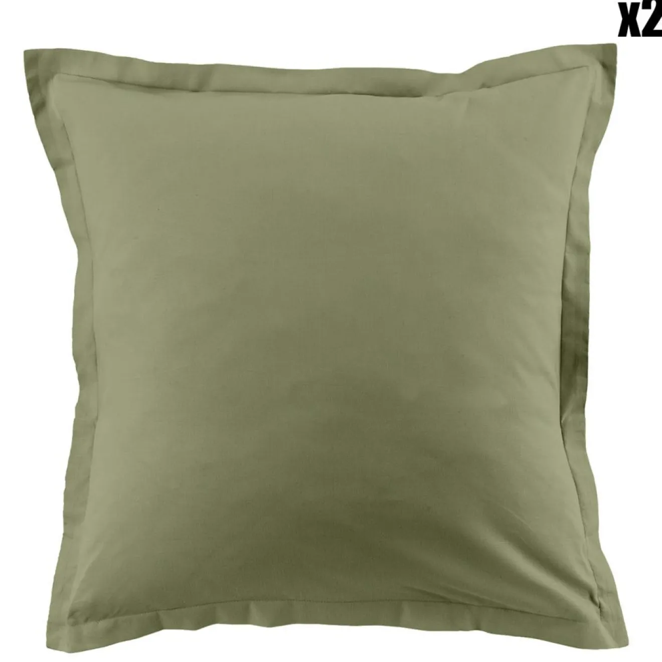 Sale Blanc Passion 2 Taies d'oreiller en coton unies verveine