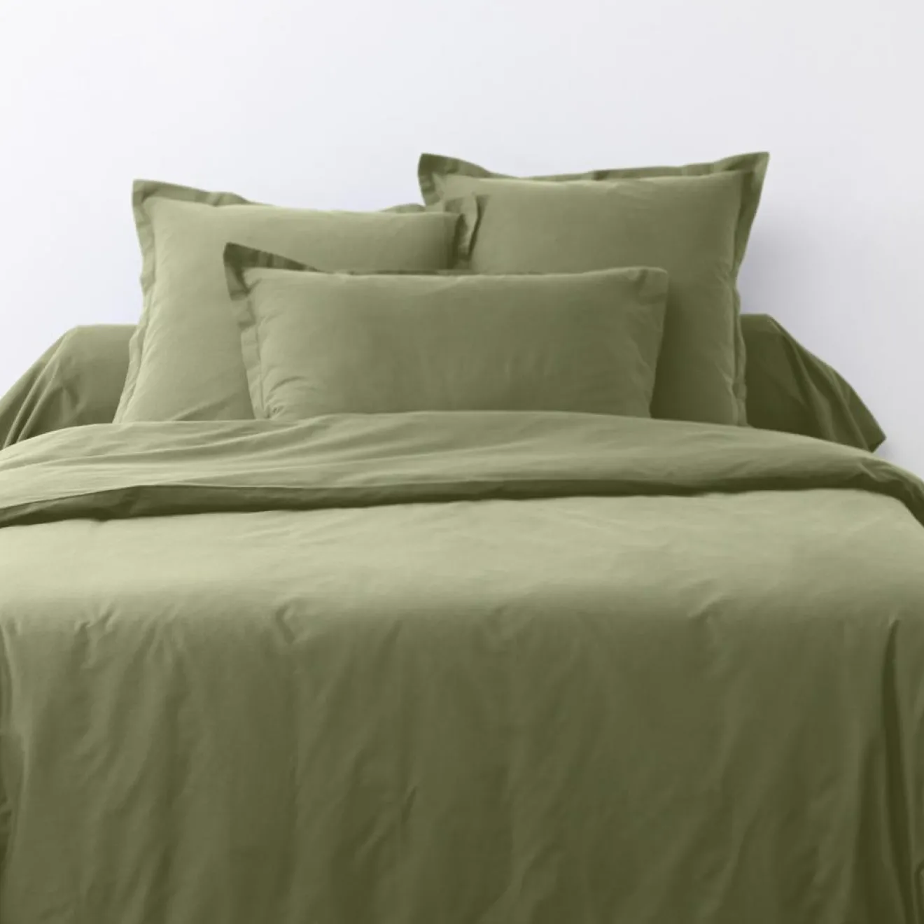 Sale Blanc Passion 2 Taies d'oreiller en coton unies verveine