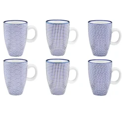 Discount Bjorn 6 Tasses à café Pattern Dark blue bleu foncé - 9 cl