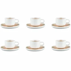 Outlet Bjorn 6 Tasses avec soucoupe Oxygen rose poudre/beige - 20 cl