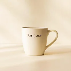 Online Novastyl 6 Tasses Bonjour20Cl En Grès Blanc