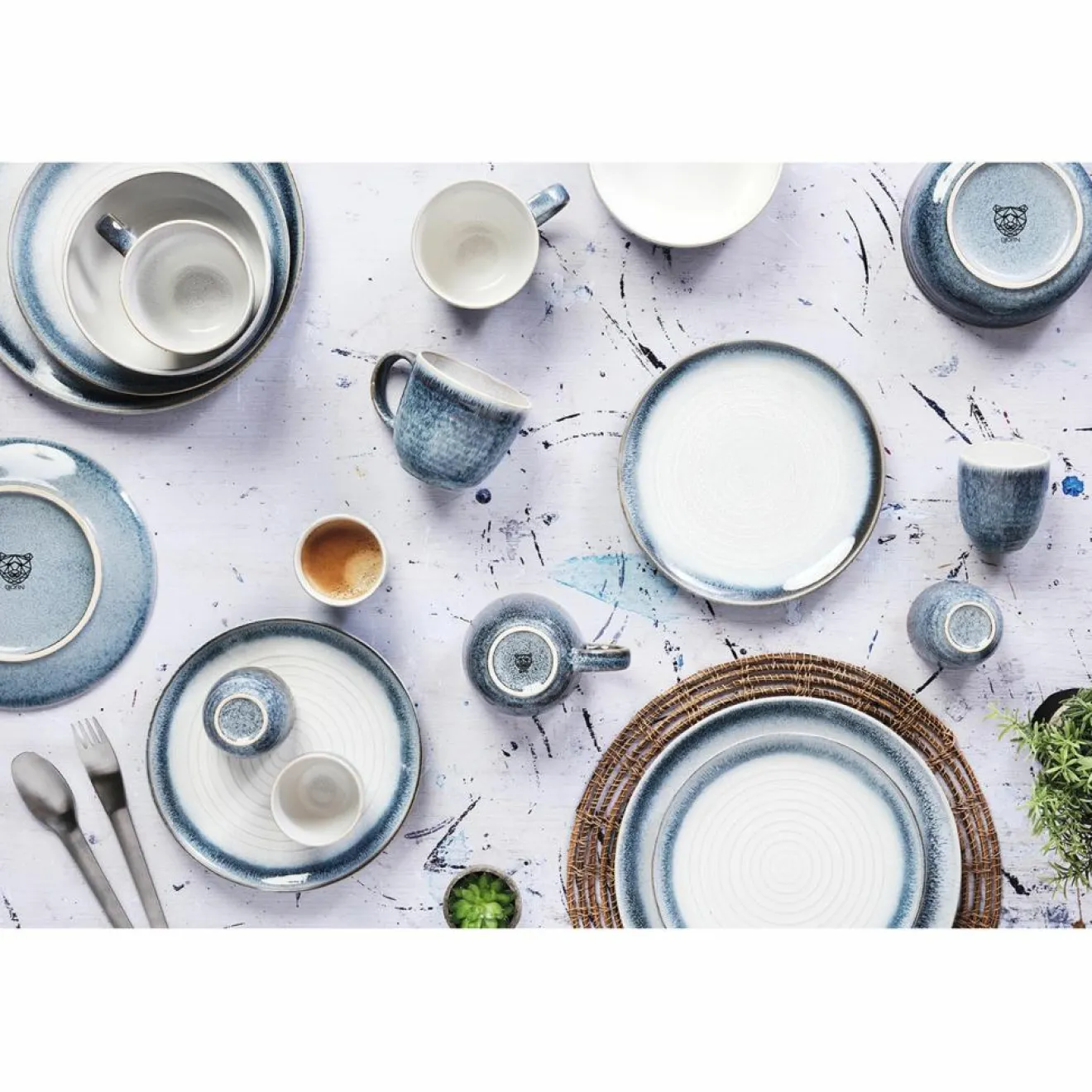 Online Bjorn 6 Tasses Cosmos bleu/blanc nacré - 15 cl