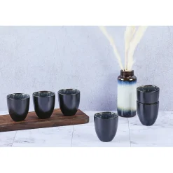 Hot Bjorn 6 Tasses en Grès Iris bleu foncé - 15 cl