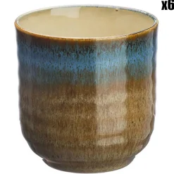 Outlet Bjorn 6 Tasses en Grès Island kaki/bleu - 15 cl