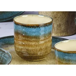 Outlet Bjorn 6 Tasses en Grès Island kaki/bleu - 15 cl