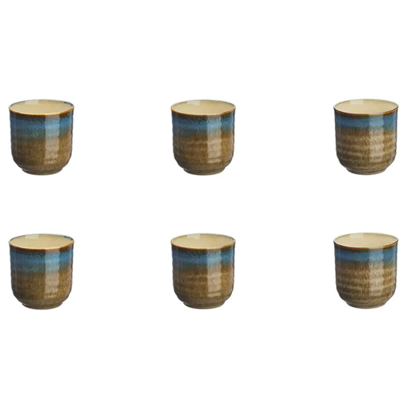 Outlet Bjorn 6 Tasses en Grès Island kaki/bleu - 15 cl