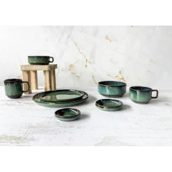 Cosy & Trendy 6 tasses en Grès Jade vert foncé - 36cl