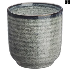 Bjorn 6 Tasses en Grès Zen gris/bleu - 20 cl