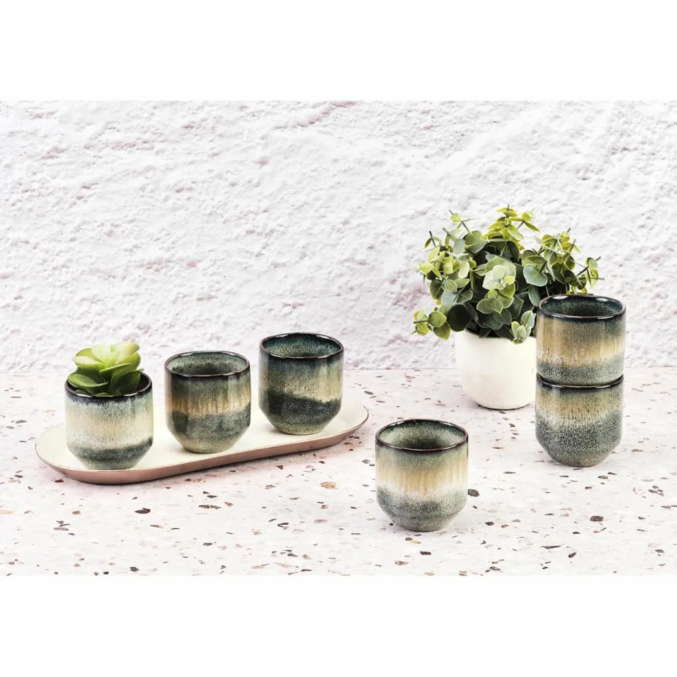 Hot Bjorn 6 Tasses Genesis bleu/gris kaki - 15 cl