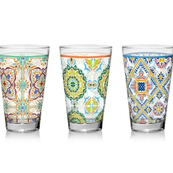 Cosy & Trendy 3 Verres à eau Valencia multicolores - 31cl