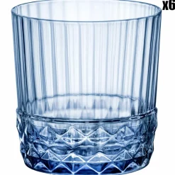 Bormioli 6 Verres long drink America 20S bleus - 37 cl