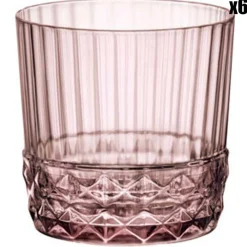 Bormioli 6 Verres Rocks America'20s roses - 30 cl