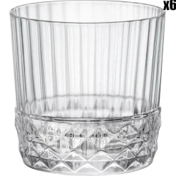 Bormioli 6 Verres Rocks America's transparents - 30 cl