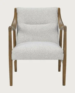 Uniqka Ambre - Fauteuil en bois massif chêne et en lin