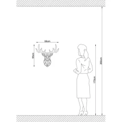 Opviq Applique murale 605 noire - 55x12x55 cm