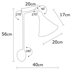 New Sheen Applique murale Berceste noire - D.20x56 cm