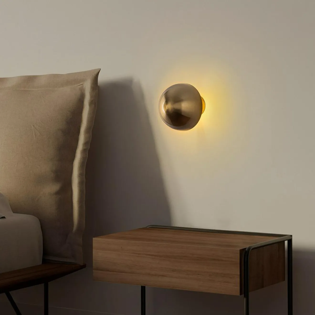 Opviq Applique murale Fungal dorée - D.16 cm