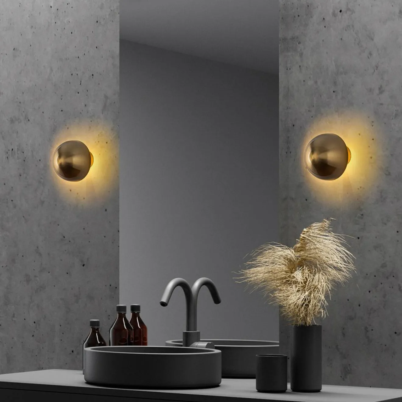 Opviq Applique murale Fungal dorée - D.16 cm