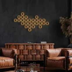 Opviq Applique murale Fungal dorée - D.16 cm