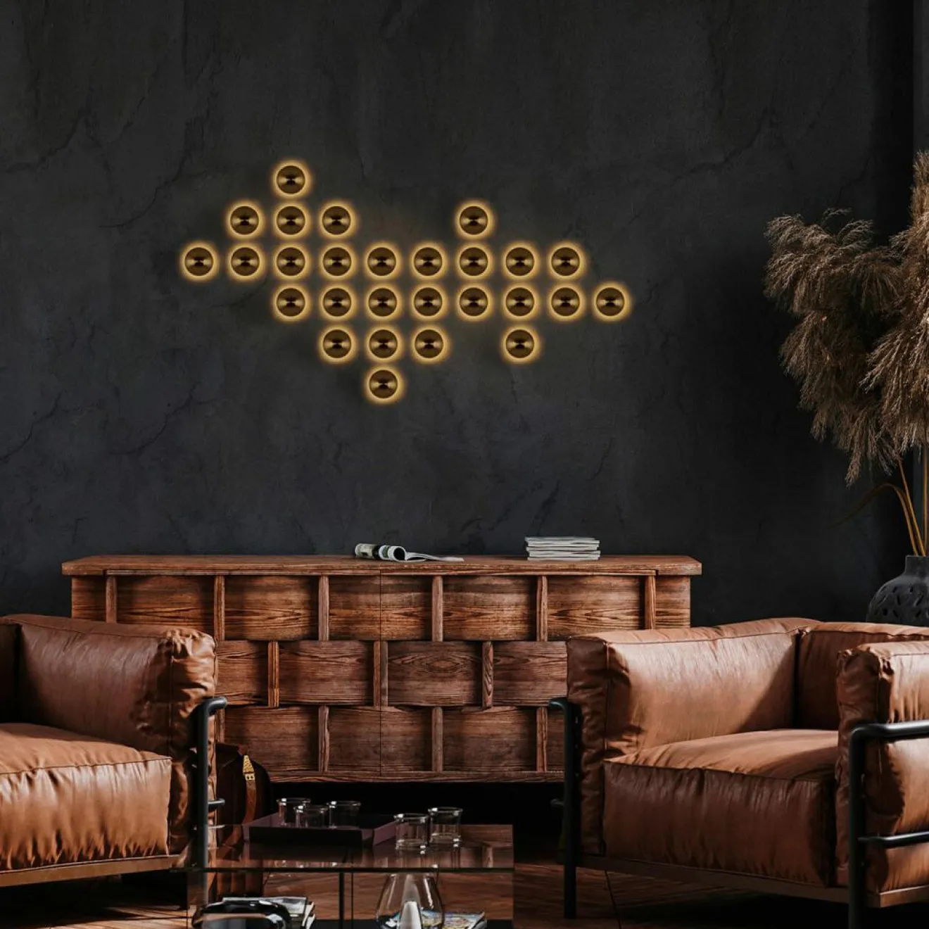 Opviq Applique murale Fungal dorée - D.16 cm