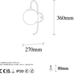 Sheen Applique murale Jewel dorée - 36 ccm