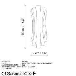 Sheen Applique murale Linea dorée - 17x16x48 cm