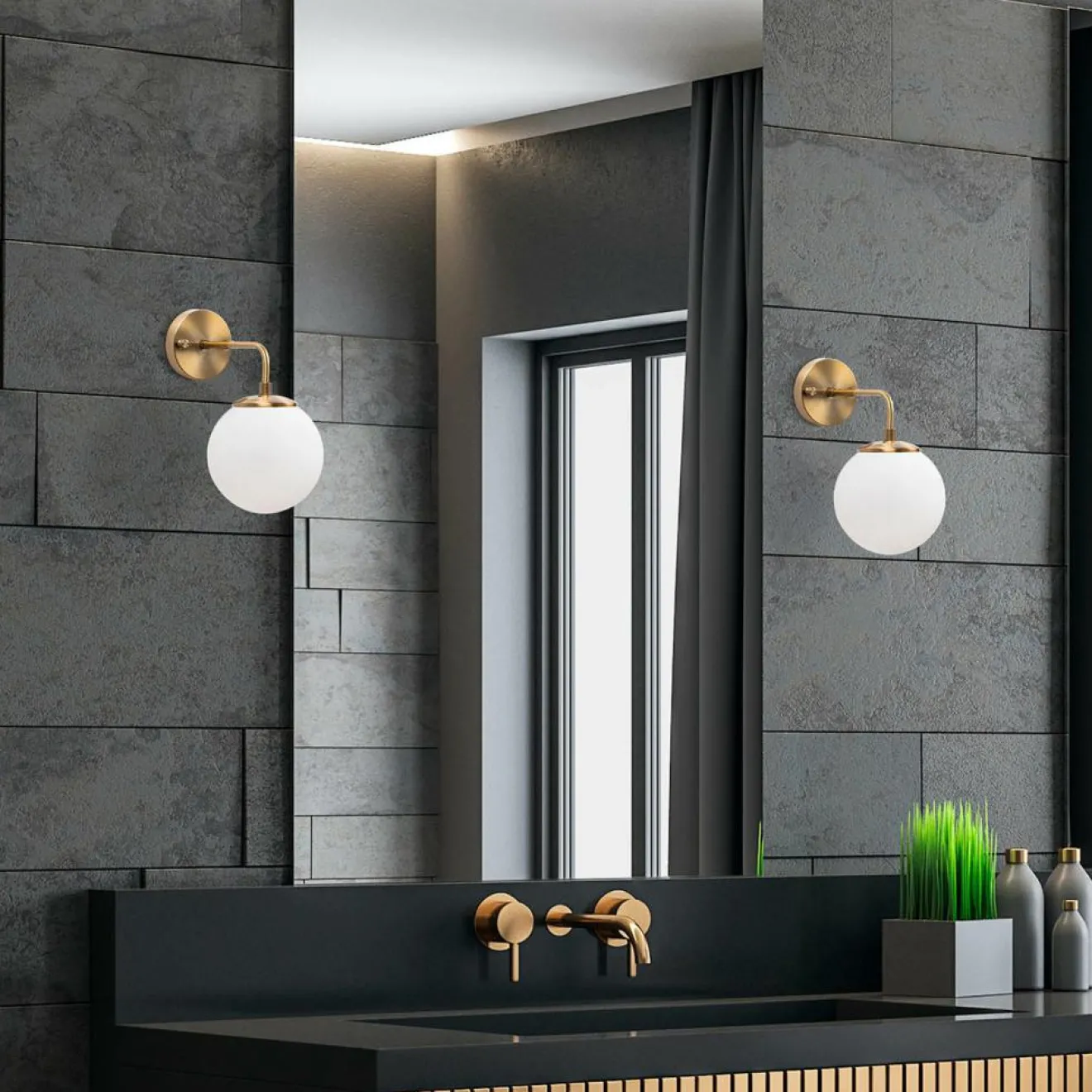 Opviq Applique murale Viran dorée vintage - 15x27x25 cm