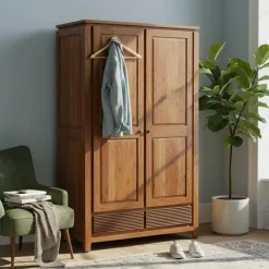 Bois & Chiffons Armoire Lisboa ii Marron - 120x58x200 cm