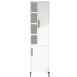 Wooden Art Armoire polyvalente blanche - 45x173.6x35.5 cm