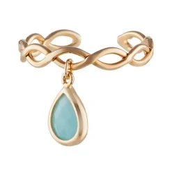 Femme Moonstone Bague ajustable Athéna Amazonite en laiton doré