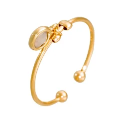 Femme Moonstone Bague ajustable Norah Agate en laiton doré
