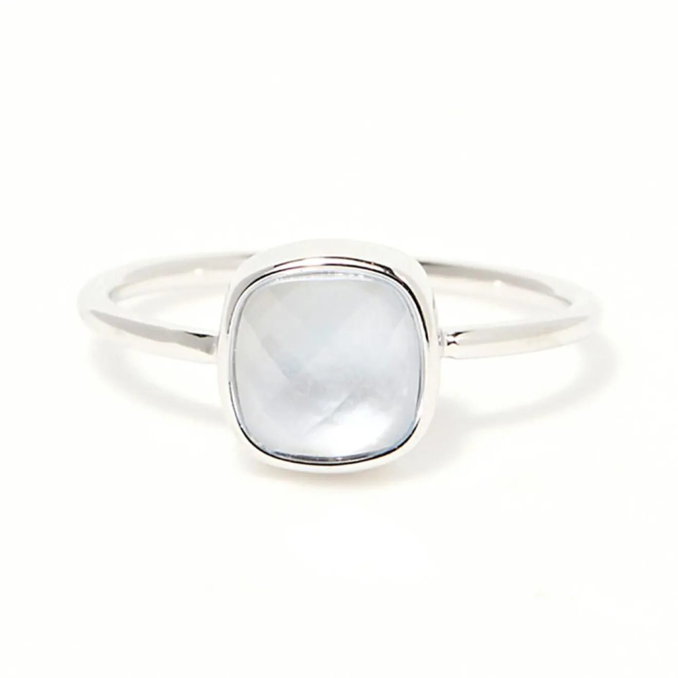 Hot Moonstone Bague Aëlle Nacre bleue en laiton