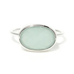 Femme Moonstone Bague Celia Amazonite en laiton argenté