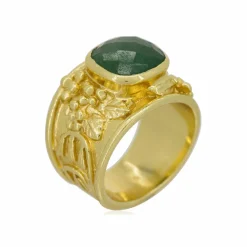 Femme Moonstone Bague Elisabeth Aventurine verte en laiton