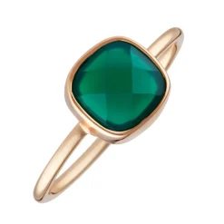 Outlet Moonstone Bague Ella Agate en laiton doré