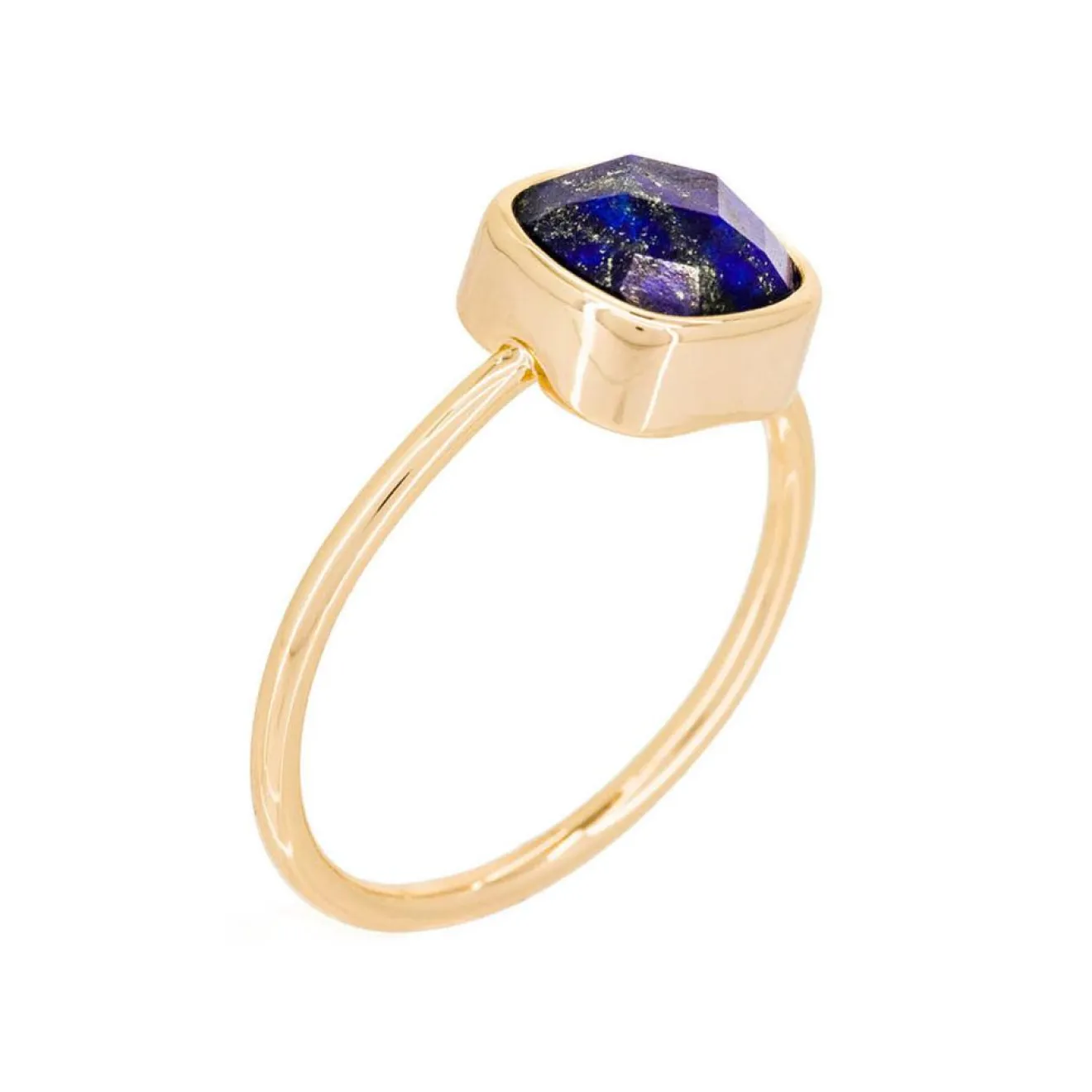 Femme Moonstone Bague Ella Lapis Lazuli en laiton doré