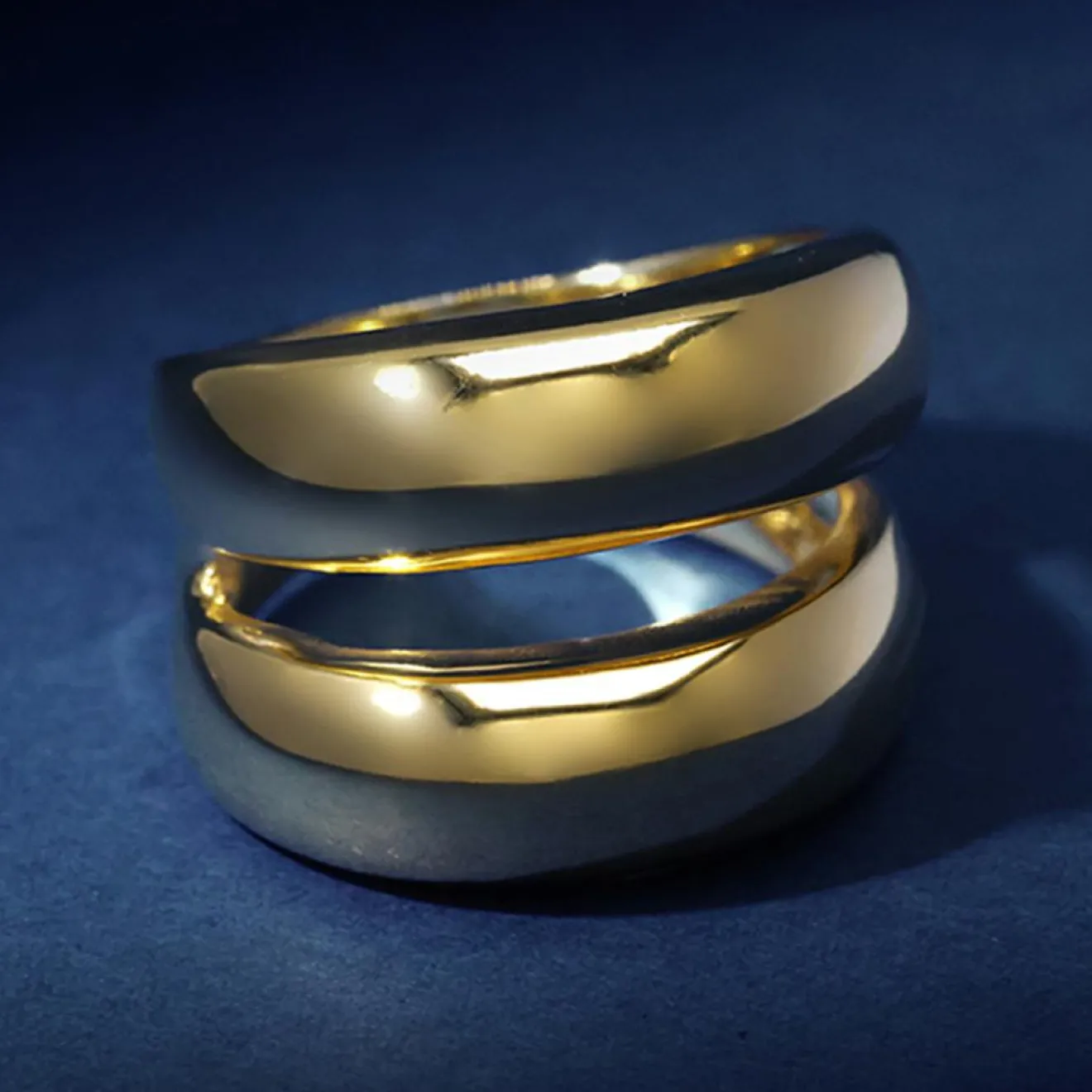 New By Rafaella Bague Felicita en Argent doré