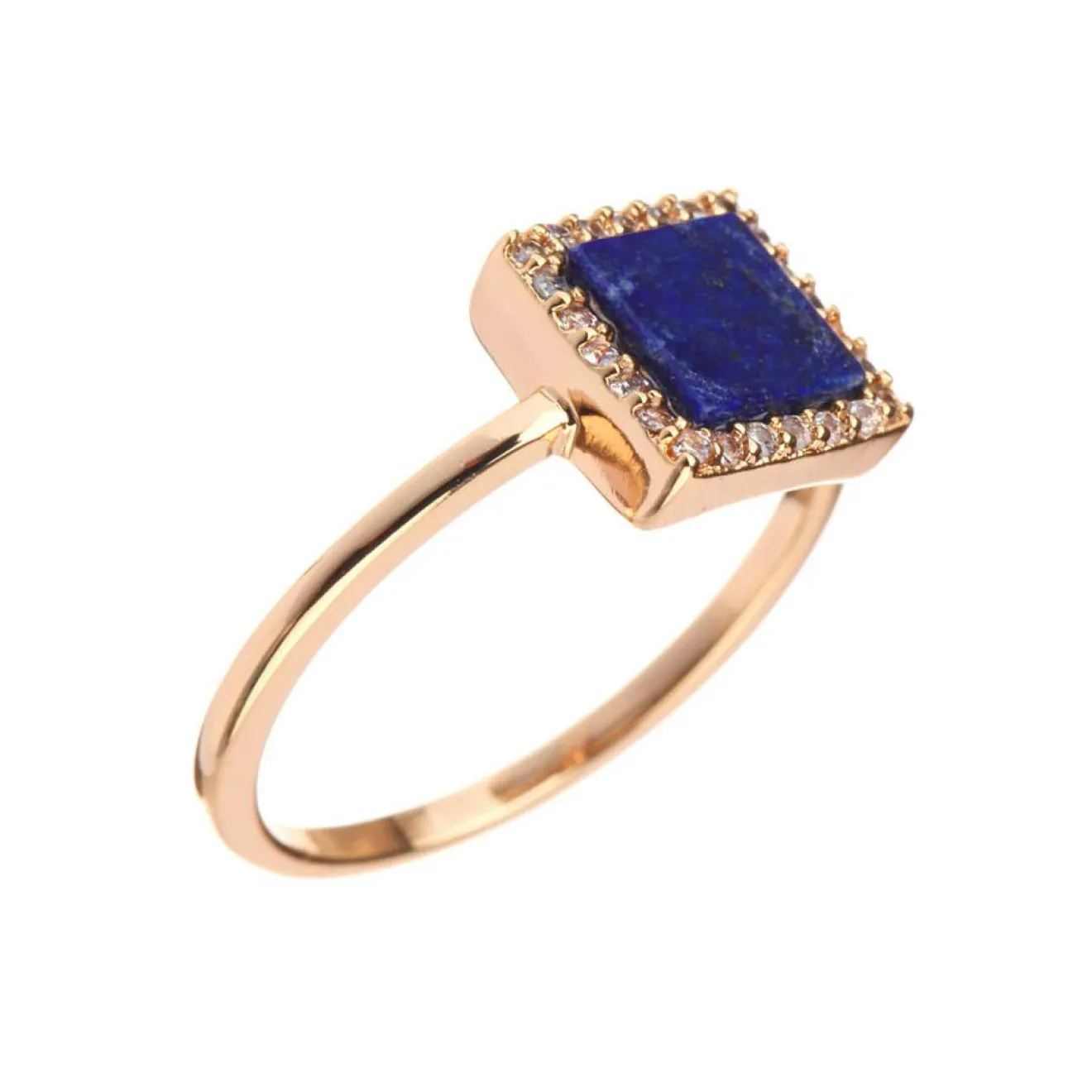 Femme Moonstone Bague Fiona Lapis en laiton doré