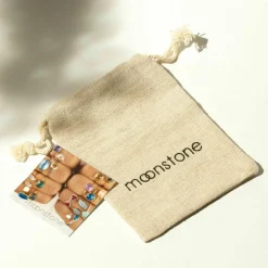 Best Moonstone Bague Florika Pierre de Lune & Topaze en laiton doré