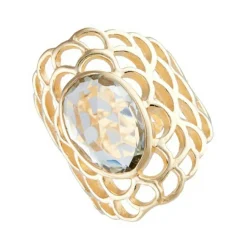 Femme Moonstone Bague Freida Améthyste en laiton doré