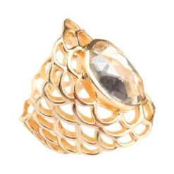 Femme Moonstone Bague Freida Améthyste en laiton doré