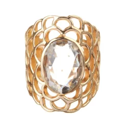 Femme Moonstone Bague Freida Améthyste en laiton doré