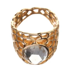 Femme Moonstone Bague Freida Améthyste en laiton doré