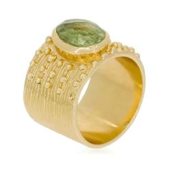 Moonstone Bague Gregoria Améthyste Verte en Laiton doré
