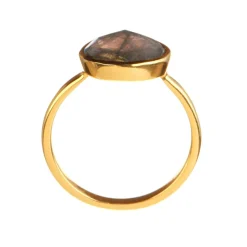 Moonstone Bague Ilya Labradorite en laiton doré