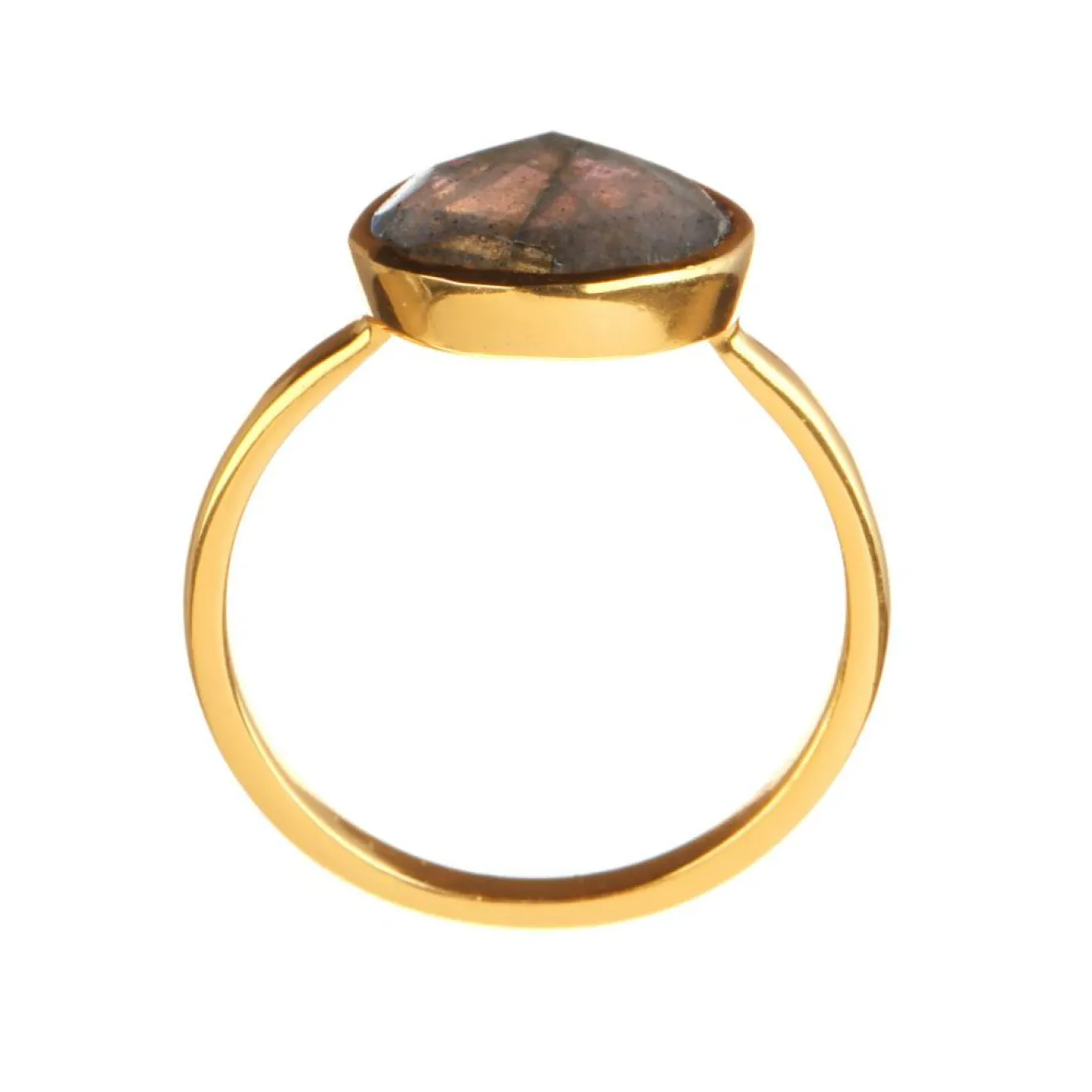 Moonstone Bague Ilya Labradorite en laiton doré