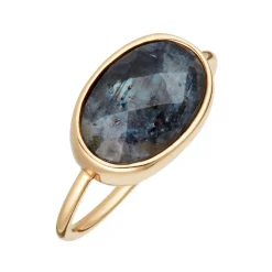 Femme Moonstone Bague Lisa Labradorite en laiton doré